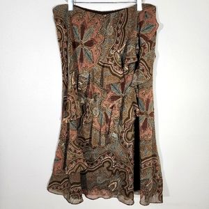 (EUC) CHAPS Ruffled Midi Skirt